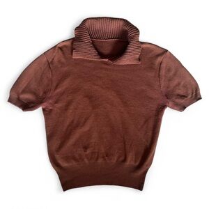 American Vintage Brown Knit Polo